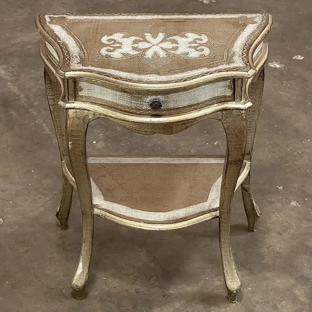 Mid-Century Florentine Painted End Table ~ Nightstand is a timeless expression of flair by the master artisans of Tuscany!...