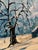 Mid-Century Modern Vintage Scandinavian Modern Folk Art Winter Landscape Expressionist Original Framed Oil Painting For Sale - Image 3 of 12