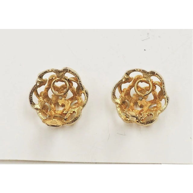 Modern Vintage 1960s De Nicola Cabochon Faux-Turquoise Clip Earrings - 2 Pieces For Sale - Image 3 of 9