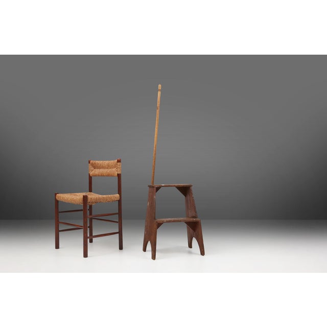 Brown Industrial Wooden Stepladder, France, 1900s For Sale - Image 8 of 13