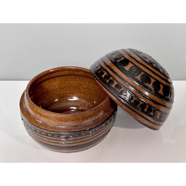 Ceramic Modernist Spherical Studio Ceramic Art Box from Helma Klett, Germany, 1960s For Sale - Image 7 of 14