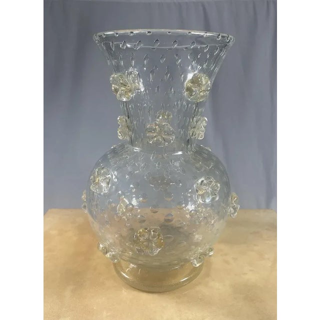 Murano Glass Crystal and Gold Vase from Barovier & Toso For Sale - Image 6 of 7