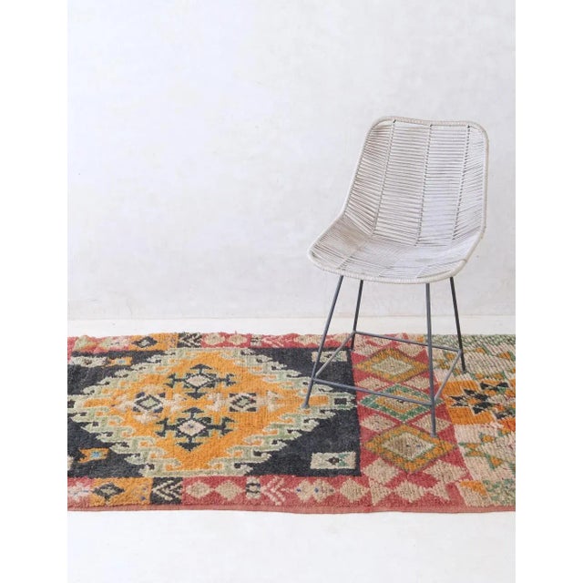 Orange Handwoven Vintage Moroccan Rug - 7.9 X 3.2 Ft For Sale - Image 8 of 11