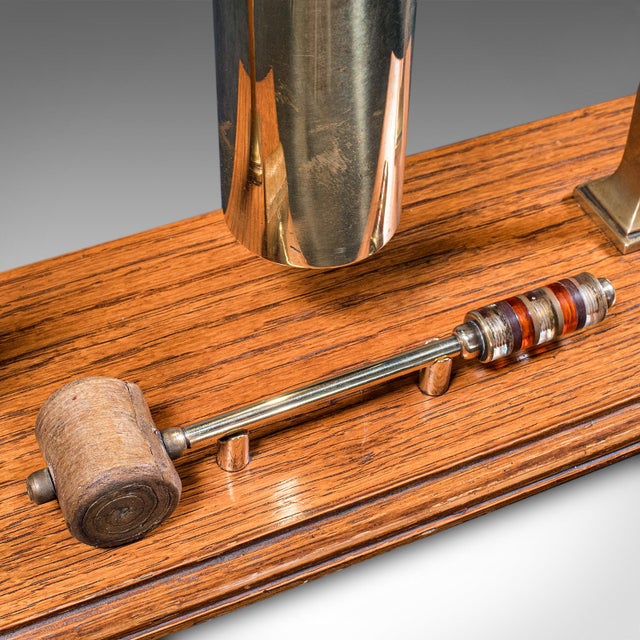 Antique Veranda Supper Bell, Brass, Oak, Afternoon Tea Gong, Edwardian, c.1910 For Sale - Image 9 of 12