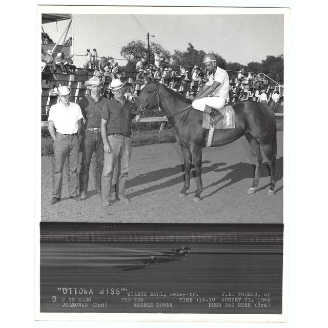 American 1964 Ottawa Miss Horse Racing Winner's Circle Photograph For Sale - Image 3 of 3