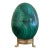 Large Solid Malachite Egg on Neoclassical Brass Stand With Paw Feet For Sale