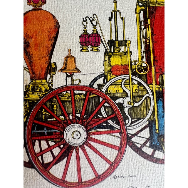 1950s 1950s Evelyn Cuero "Philadelphia's Hurricane 13" Fire Engine Reproduction Print For Sale - Image 5 of 7