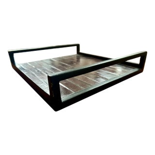 Genuine Eel Skin Serving Tray by R & Y Augousti For Sale