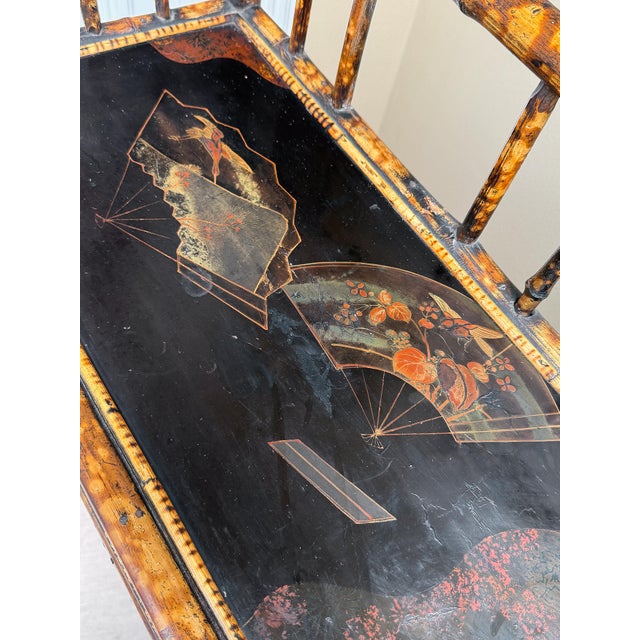 English Bamboo Bookcase Cabinet With Gallery Top and Two Glazed Doors For Sale - Image 14 of 18