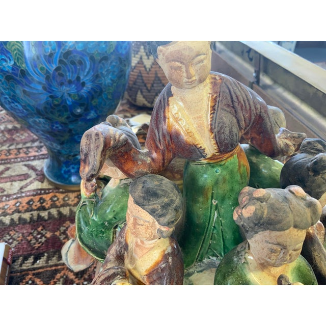 Mid to Late 20th Century Chinoiserie Figures Playing Musical Instruments For Sale - Image 9 of 12