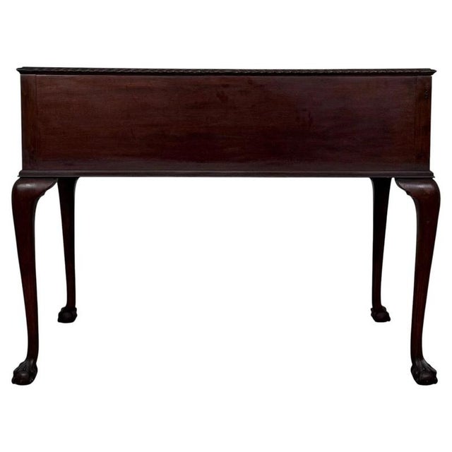 Brown Antique English Edwardian Mahogany Writing Table For Sale - Image 8 of 12