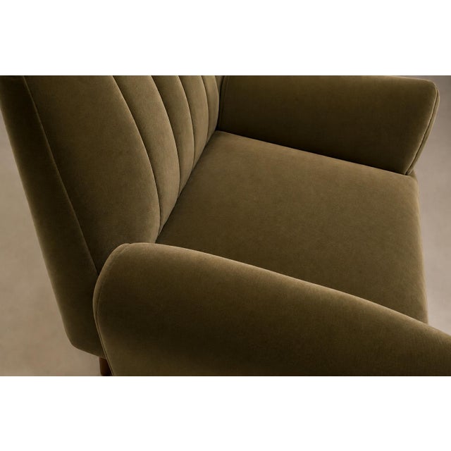 Pair of Brazilian Modern Armchairs in Pau Marfim and Olive Mohair, Brazil, 1960s For Sale - Image 14 of 18