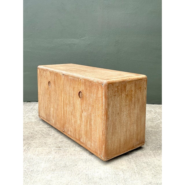 Vintage Minimalist Washed Wood Credenza For Sale - Image 10 of 12