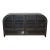 Beautiful industrial display cabinet with riveted steel construction, curved aircraft-inspired sides, tempered glass...