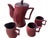 Vintage Royal Orchid Stoneware Burgundy Coffee Service, Postmodern Ribbed Design - 5 pcs For Sale - Image 4 of 7