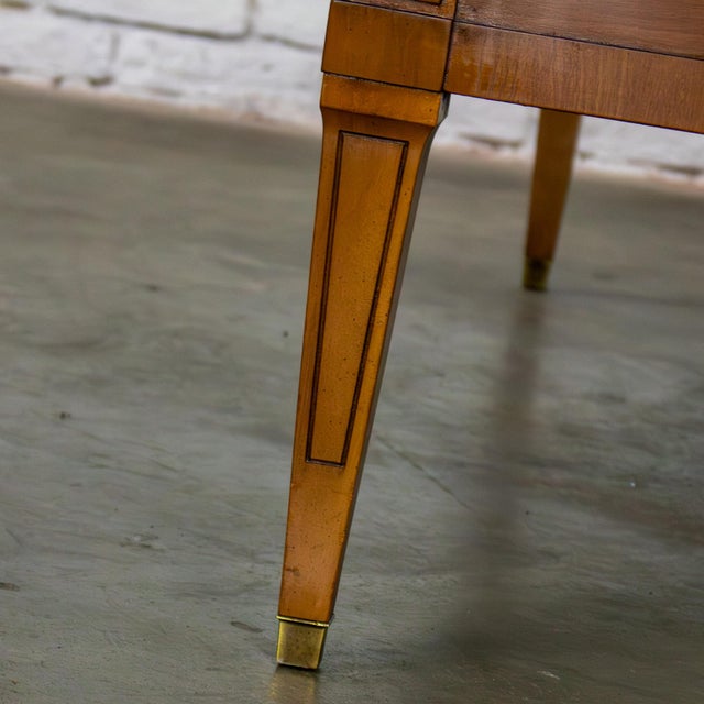 Mid to Late 20th Century Neoclassic Coffee Table Long Carved Frame With 2 Drawers and Brass Details For Sale - Image 12 of 18