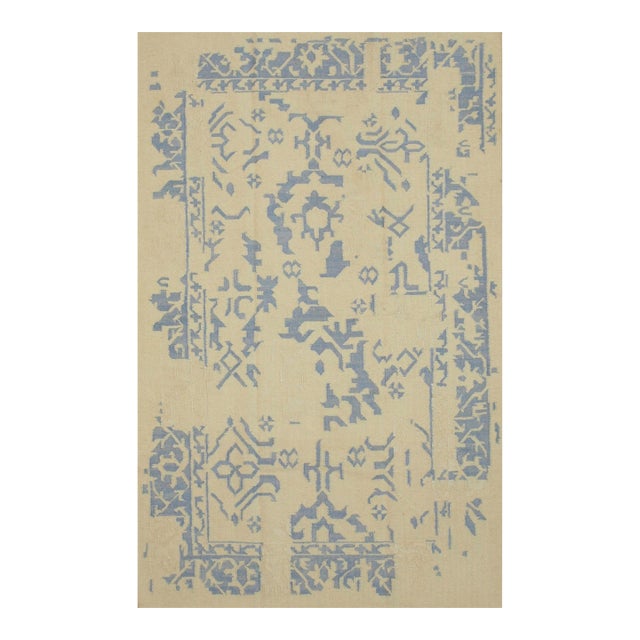 8x10 Stylish Graceful Beige Kilim Geometric Contemporary Flatweave Wool Rug For Sale