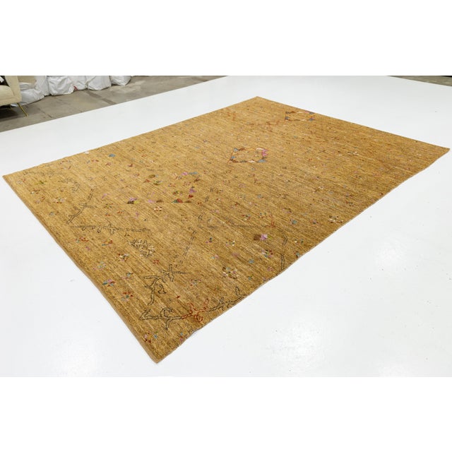 2020s Hand-Knotted Wool Area Rug - Golden Ochre Modern Moroccan Style For Sale - Image 5 of 11