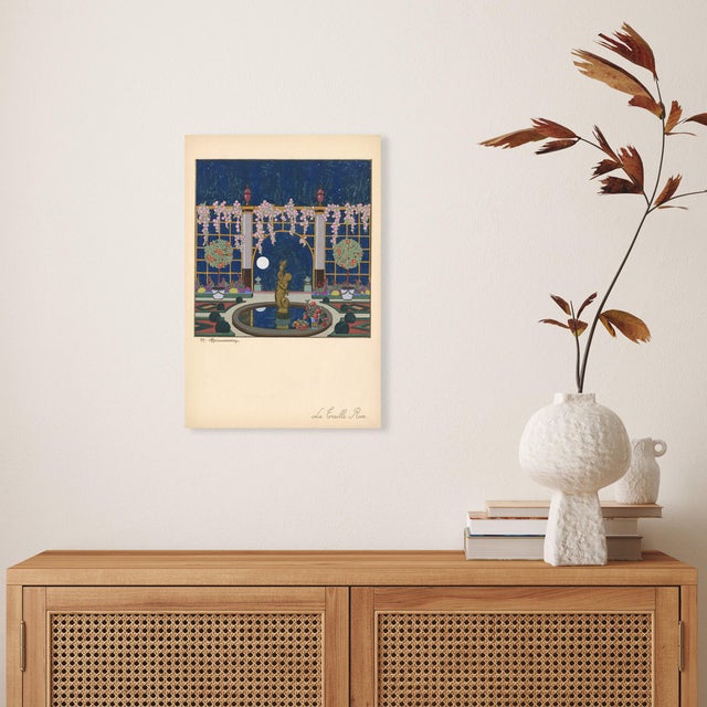 Pochoir circa 1919. Measures 13" x 18.75" overall. Great condition! Sold unframed.