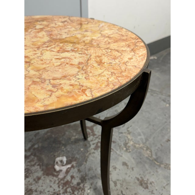 Bespoke Marble Top + Metal Side Table For Sale - Image 11 of 12