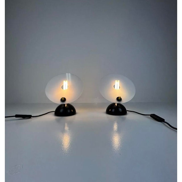 Pall table lamps, designed in the 1980s by Raul Barbieri and Giorgio Marianelli for Tronconi. An icon of postmodern...