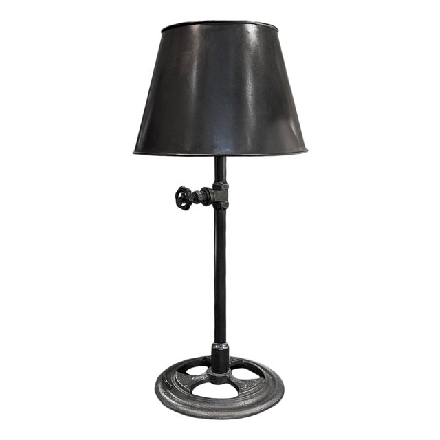 Vintage Lawson Industrial Iron Table Lamp For Sale