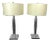 Mid-Century Modern Aluminum Table Lamps With New Custom Laced Shades French - a Pair For Sale
