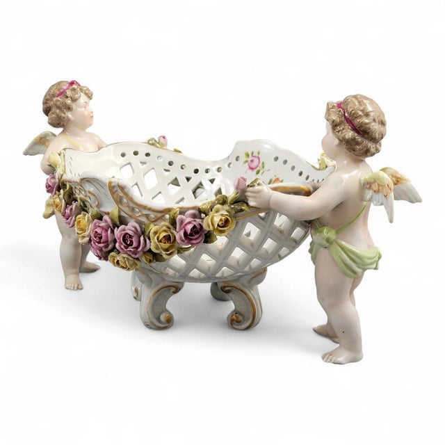Cherub and Rose Centrepiece from C. G. Schierholz & Sohn, 1890s For Sale - Image 6 of 15