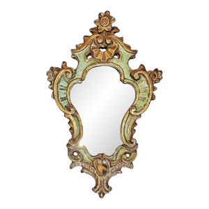 1970s Italian Rococo Painted Mirror