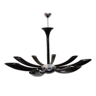 Large Postmodern Murano Glass Nero Infinito Ceiling Light by Seguso for Gallery Gritti Milano, 1990s For Sale