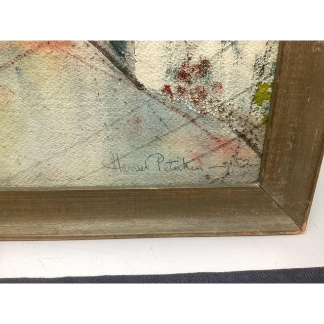 Mid 20th Century Abstract CityLandscape Signed Harriet Peterkin For Sale - Image 4 of 6