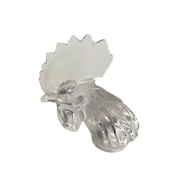 Glass Lalique Tete De Coq Rooster Hood Ornament For Sale - Image 7 of 7