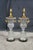 Baccarat 2 Baccarat French Empire Neoclassical Crystal Spiral Glass Urn Table Lamps Pair For Sale - Image 4 of 16
