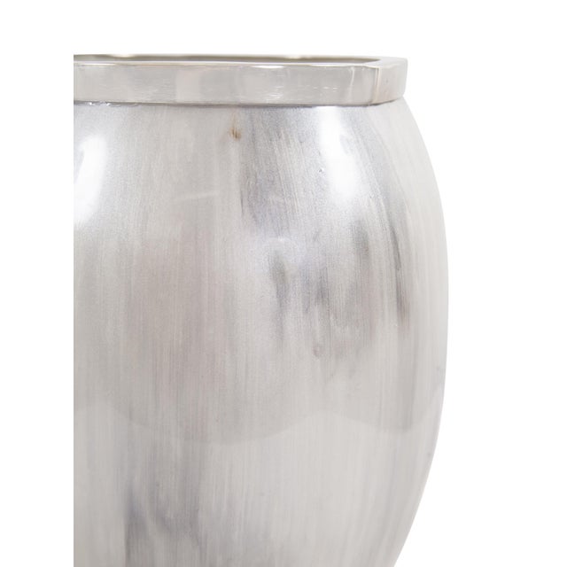 Contemporary Sivas Glass Vase with Silver Accents- Small For Sale - Image 3 of 7