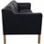 Børge Mogensen 2213 3-seater sofa upholstered in original black leather, and with legs of oak. The sofa is from 2012 and...