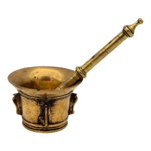 Antique Vintage Brass Mortar and Pestle