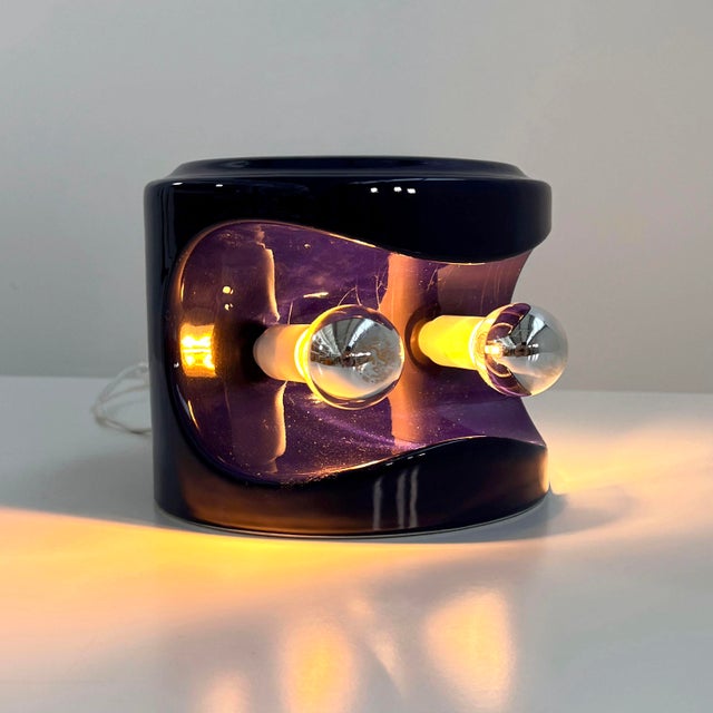 Night Blue Stacking Ceramic Table Lamp from Perdomello, Italy, 1970s For Sale - Image 10 of 10