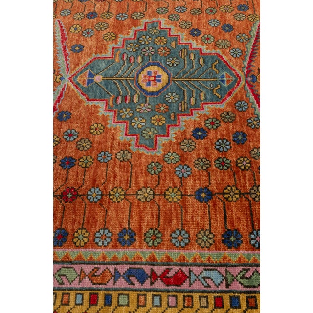 Persian 10x14Ft. Brunt Orange Persian Hand Knotted Wool Rugs For Sale - Image 3 of 18