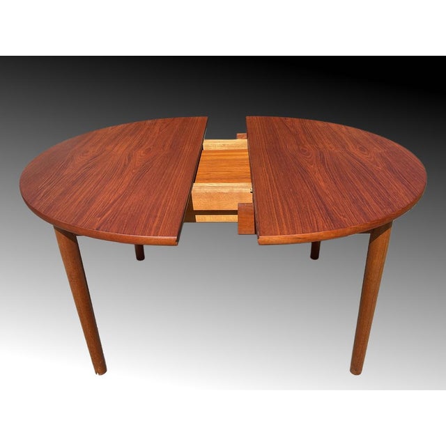 Mid-Century Danish Teak Extendable Dining Table For Sale - Image 10 of 18