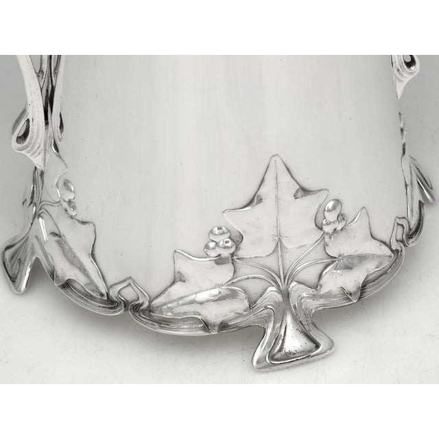 Metal WMF Art Nouveau Silverplate Biscuit Barrel With Figural Maidens & Glass Liner, c.1900–1915 For Sale - Image 7 of 11