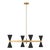 AERIN By Visual Comfort Studio Albertine 8-Light Linear Chandelier in Midnight Black For Sale