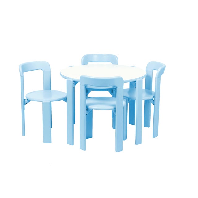 Dietiker Rey Junior Dining Set by Bruno Rey in Blue - 5 Pieces For Sale
