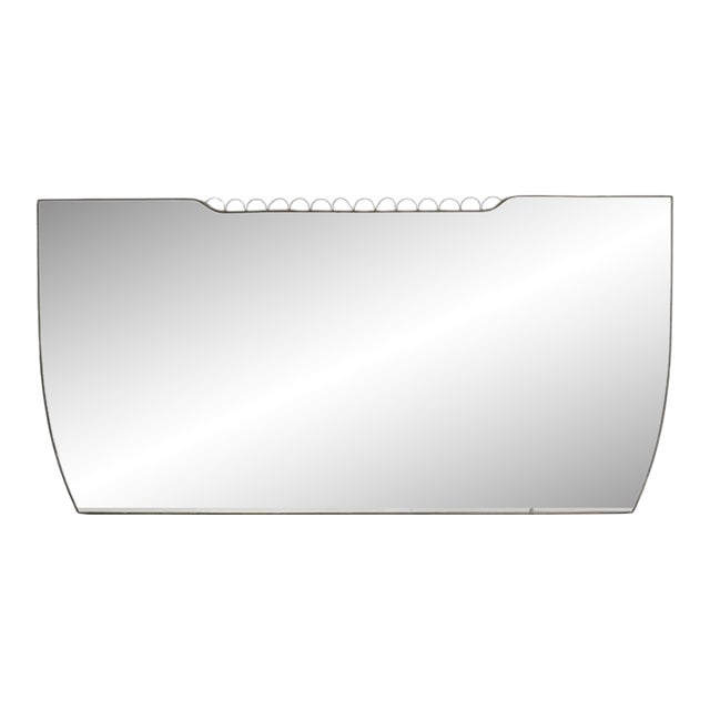 Osvaldo Borsani Attr, Monumental Wall Mirror, Tinted Mirror, Brass, Italy, 1940s For Sale
