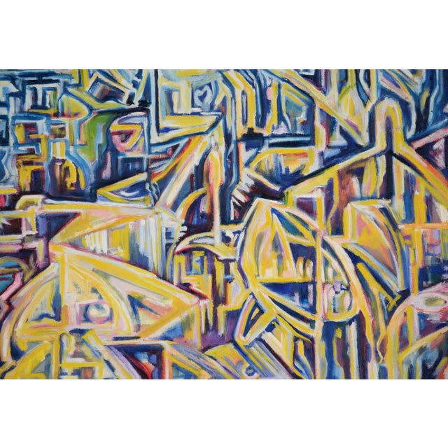 Contemporary "Visions of the Metropolis #4" - Original Surrealist Oil on Canvas 1996 by Travis Flack For Sale - Image 3 of 7