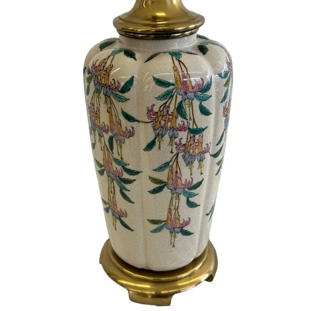 Mid 20th Century Chinoiserie Trumpet Flower Lamp For Sale - Image 4 of 7