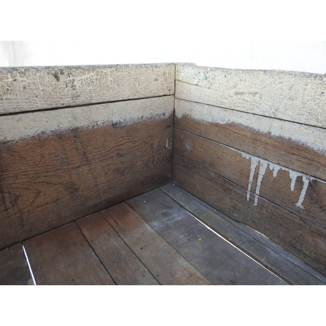 Primitive Painted Wood Firewood Box For Sale - Image 4 of 13