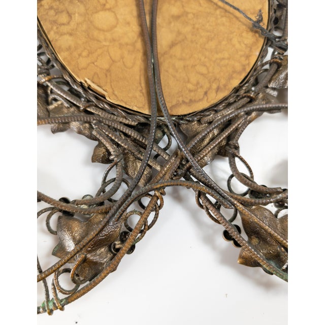 19th Century Austrian Bronze Ivy Vine and Berry Motif Table Mirror Possibly by Bergman For Sale - Image 15 of 15