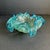 Mid-Century Modern Art Glass Dish Turquoise Gold Bullicante Bubbles Mid Century Italian Murano For Sale - Image 3 of 10