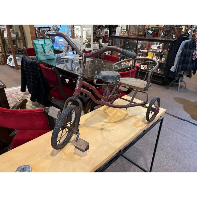 Vintage Child’s Tricycle With Rear Seat For Sale - Image 4 of 6