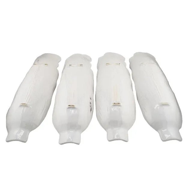 Set of 4 Vintage White Ceramic Corn Dishes, Mid-Century Corn Holders For Sale - Image 4 of 10
